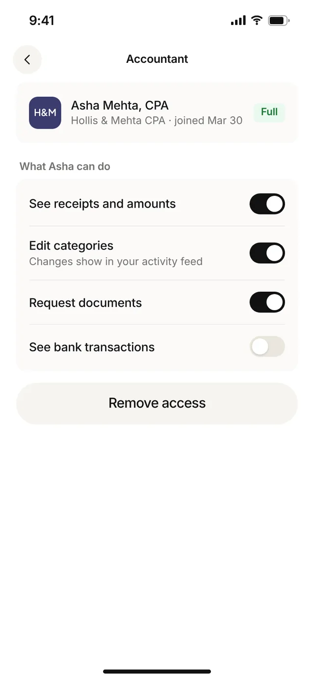 Claimwise app screen: accountant
