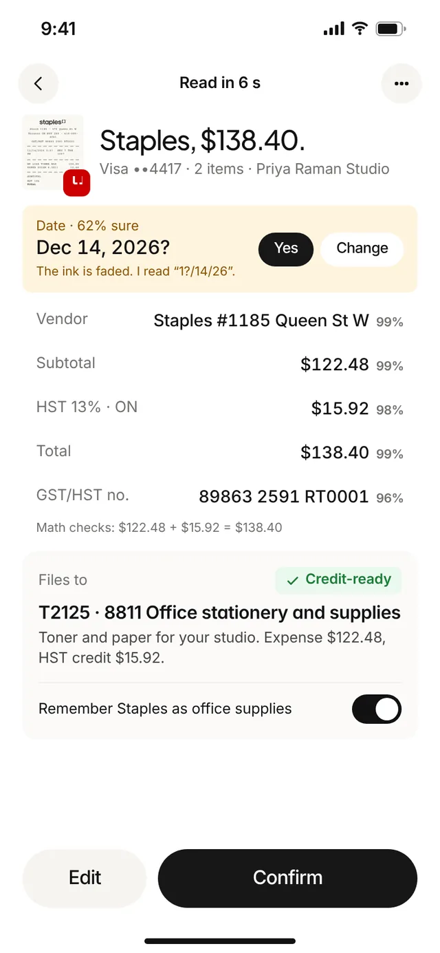 Claimwise app screen: result
