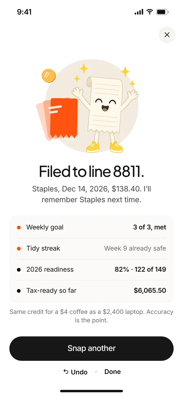 Claimwise app screen: confirmed