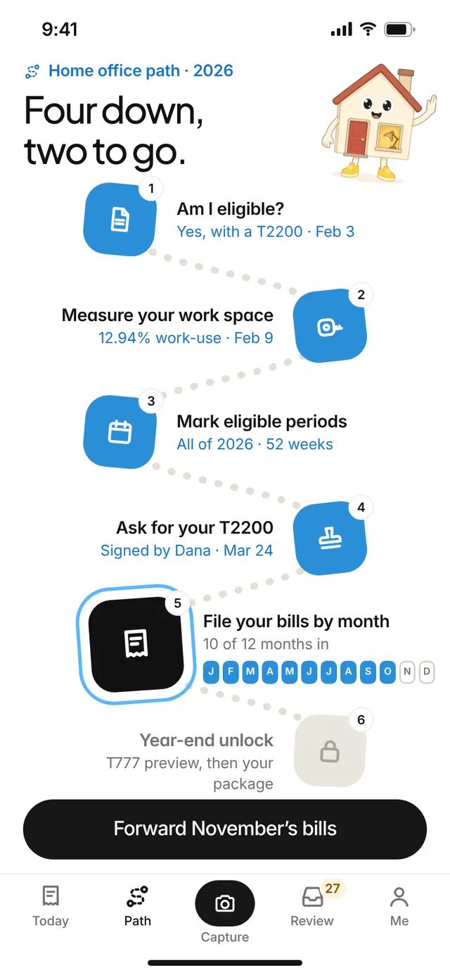 Claimwise app screen: path map